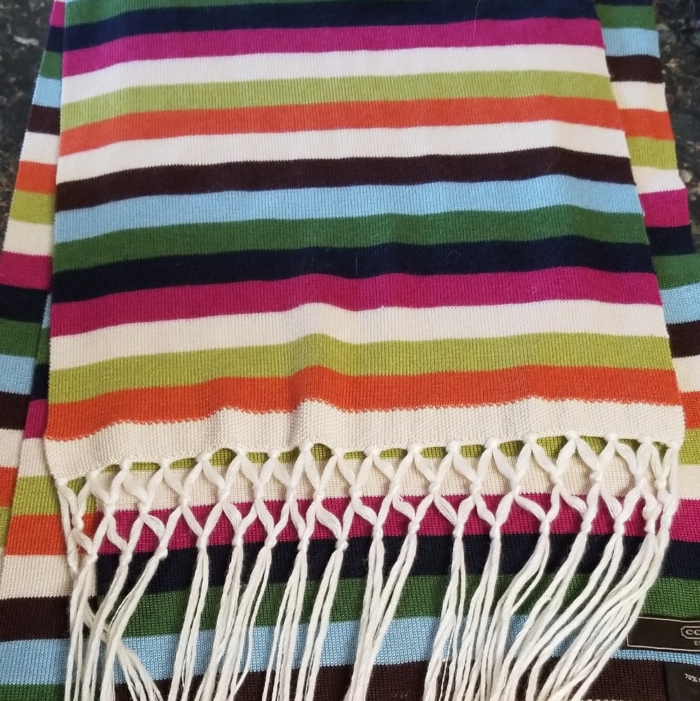 Coach legacy stripe winter scarf!